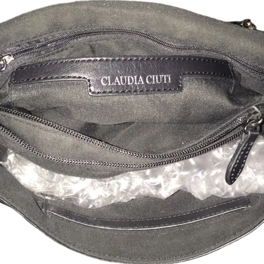 Claudia Ciuti black Quilted Leather Bag Adjustable Chain Strap